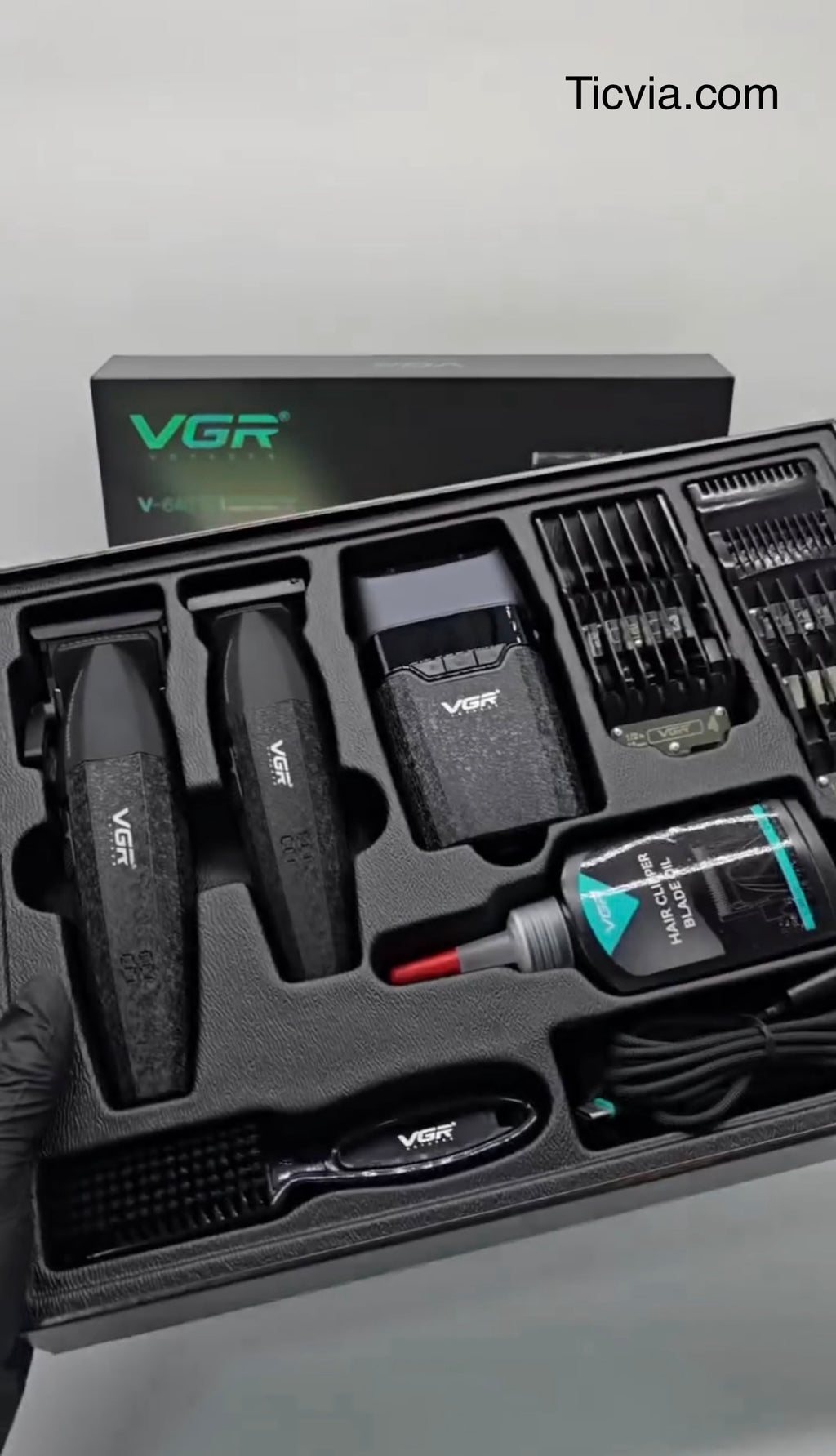 VGR V-640 S3 – Kit Barbier Pro 3-en-1 (Tondeuse + Trimmer + Rasoir) | Livraison Gratuite 24/48h en Belgique