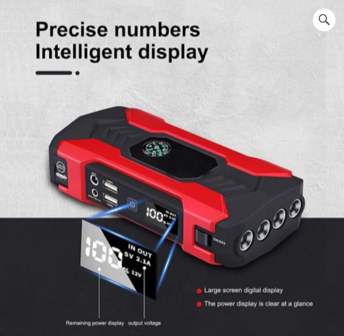 Démarreur de Batterie Voiture Portable – Booster & Compresseur / Draagbare Auto Jumpstarter – Booster & Compressor