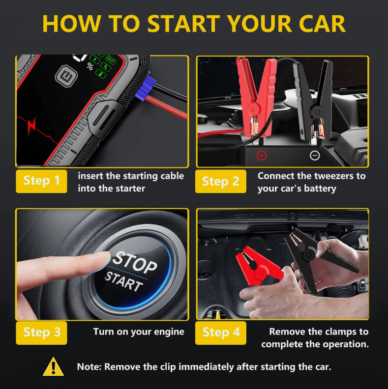 Booster Batterie Voiture 2000A Peak - Démarreur de Secours Portable avec Power Bank et Écran LCD | Auto Jumpstarter 12800mAh - Draagbare Starthulp met Power Bank en LCD-scherm
