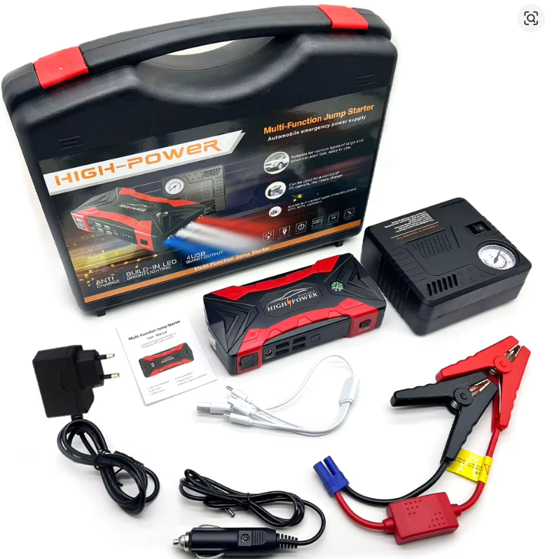 Démarreur de Batterie Voiture Portable – Booster & Compresseur / Draagbare Auto Jumpstarter – Booster & Compressor