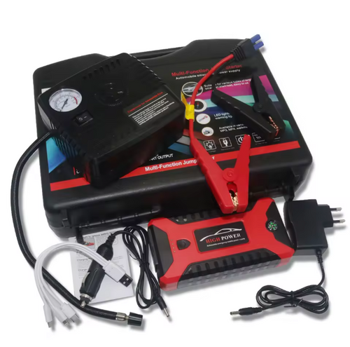 Portable Car Battery Jump Starter – Booster & Compressor / Draagbare Auto Jumpstarter – Booster & Compressor