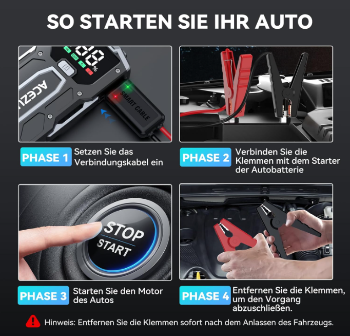 Démarreur de Batterie Portable 8500A / Draagbare Batterijstarter 8500A