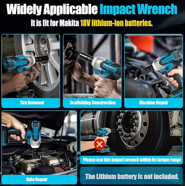 Boulonneuse à Choc 48V Puissante - 2 Batteries, Desserre les Roues en 10 Secondes - Kit Voiture Complet