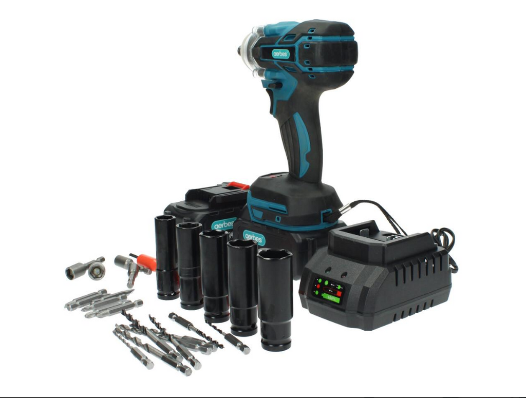 Boulonneuse à Choc 48V Puissante - 2 Batteries, Desserre les Roues en 10 Secondes - Kit Voiture Complet