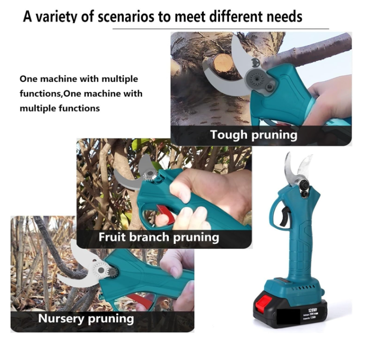 Sécateur Sans Fil + Tronçonneuse Électrique 6 Pouces 2-en-1 – Scie à Chaîne & Élagage Branches + Coffret | Draadloze Snoeischaar + Kettingzaag 6 Inch 2-in-1 – Elektrisch Tuingereedschap + Koffer