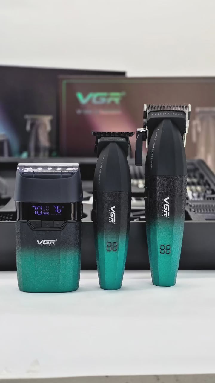VGR V-640 S3 – Kit Barbier Pro 3-en-1 (Tondeuse + Trimmer + Rasoir) | Livraison Gratuite 24/48h en Belgique