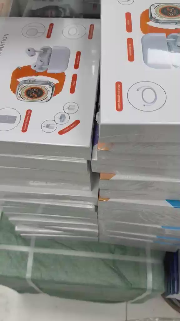 Pack Cadeau 8-1: Smartwatch + Powerbank + Écouteurs Bluetooth + Chargeur Externe + Chargeur+livraison en 48H-72H